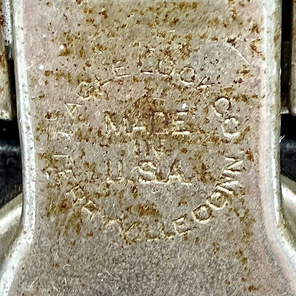 Vintage Eagle Lock Co Metal Cash Box Strongbox 12.5